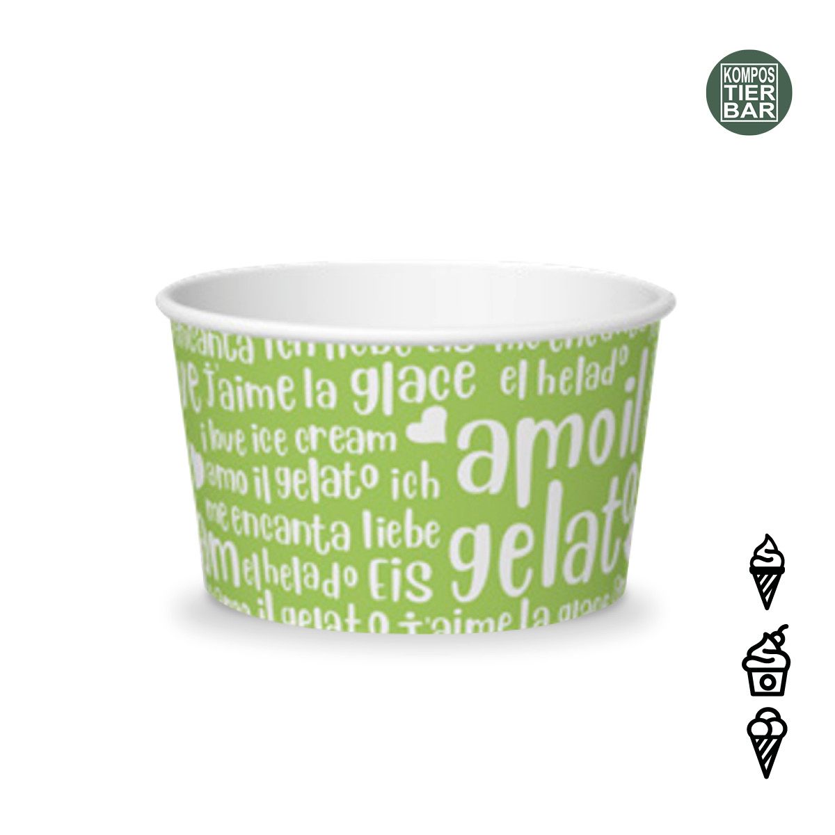 Papier Eisbecher Funny 250cc