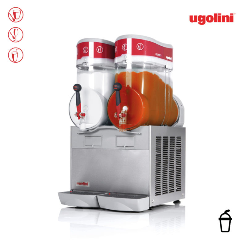 Ugolini slush ice machine filled with two varieties