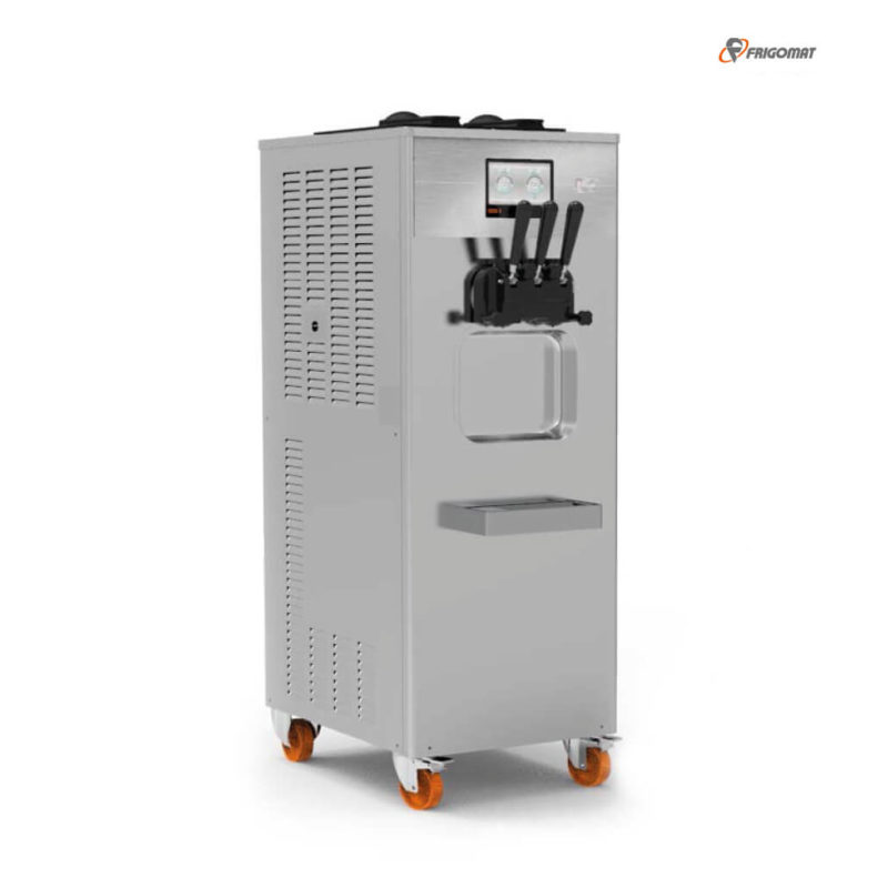 Complete view of the Frigomat soft ice cream machine Kiss 3 Vertical Touch