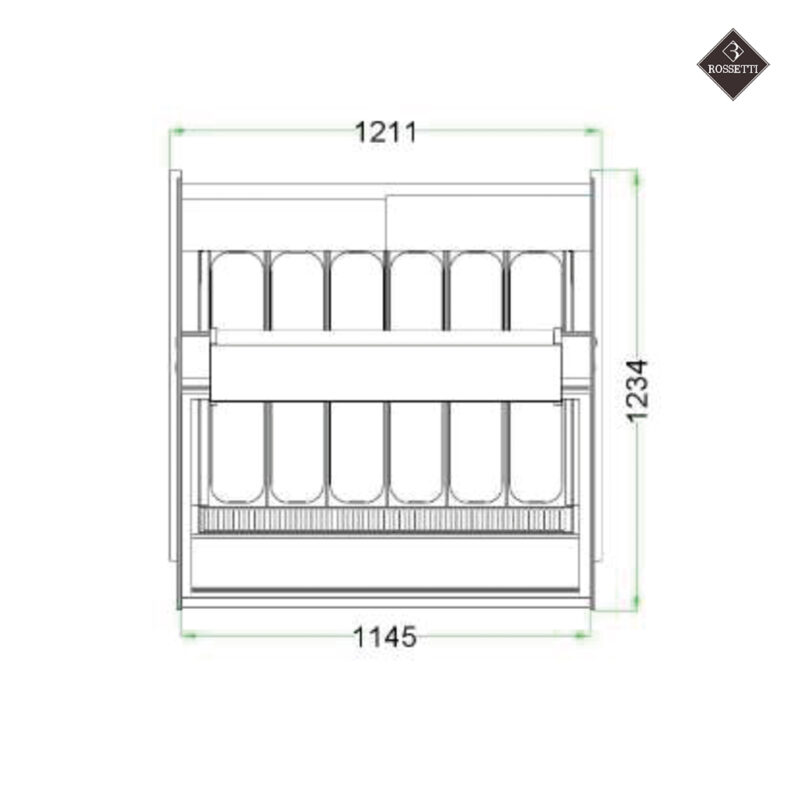 Technische Zeichnung Eisvitrine Rossetti Square