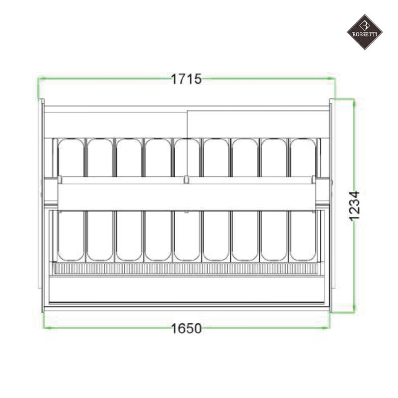 Technische Zeichnung Eisvitrine Rossetti Square