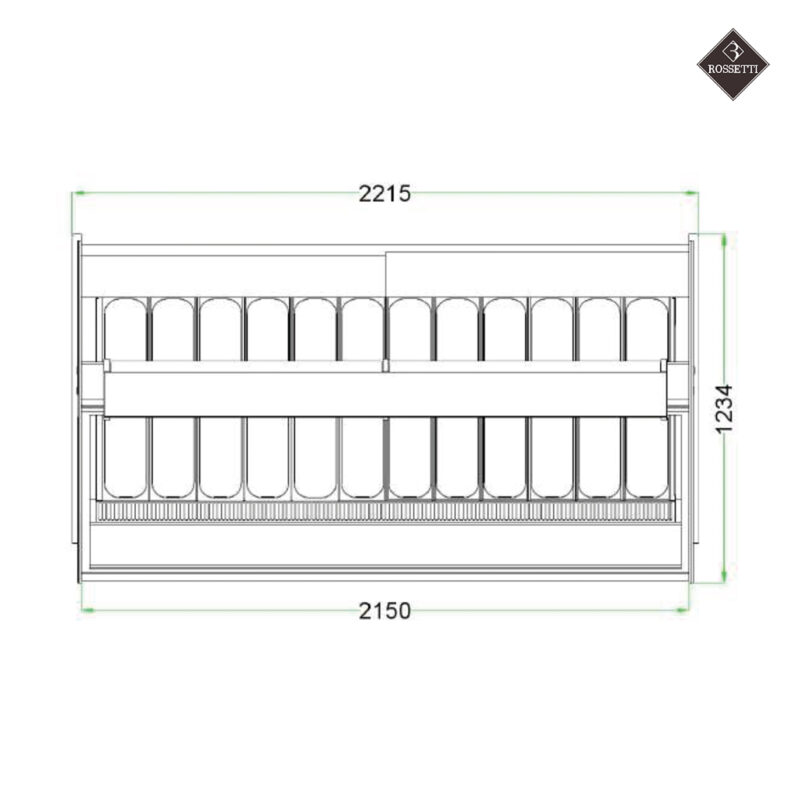 Technische Zeichnung Eisvitrine Rossetti Square